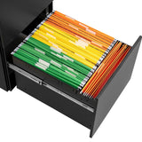 GZMR 2 Drawer File Cabinet with Lock Black 2-Drawer 15.35-in File Cabinet