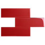 Giorbello Ruby Red 3-in x 9-in Glossy Glass Subway Wall Tile (5-sq. ft/ Carton)