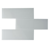 Giorbello True Gray 3-in x 9-in Glossy Glass Subway Wall Tile (5-sq. ft/ Carton)