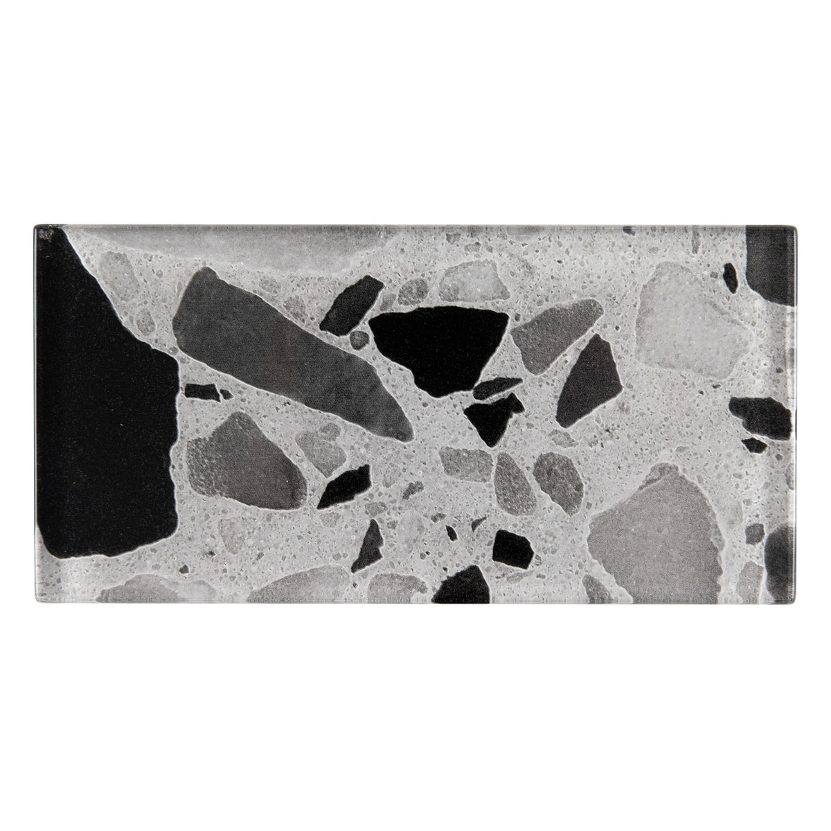 Giorbello (Sample) Silver Moonstone 3-in x 6-in Glossy Glass Stone Look Wall Tile