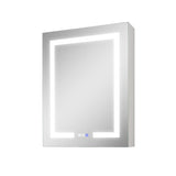 WELLFOR V3 24-in x 30-in Lighted LED Surface/Recessed Mount Aluminum Mirrored Soft Close Medicine Cabinet with Outlet