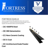 Fortress Building Products Versai 7-ft H x 2-in W Gloss Black Galvanized Steel Spaced Picket Privacy Fence Post