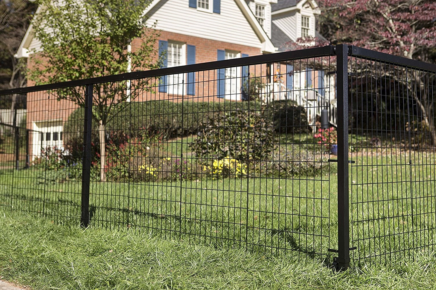 Yardgard Select 4-ft H x 8-ft W Black Steel Welded Wire Yard Fence Panel