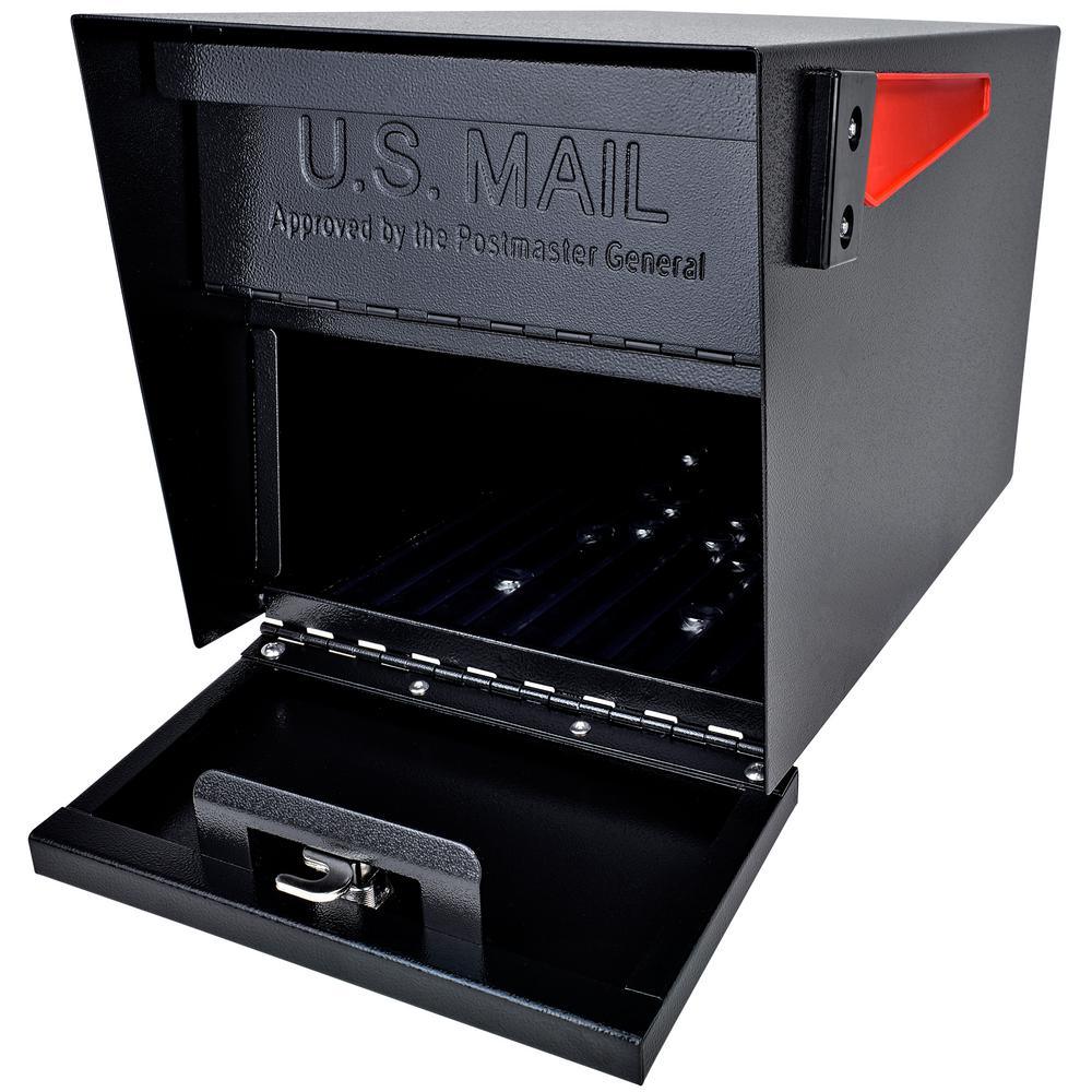 Mail Manager Locking Post-Mount Mailbox with High Security Reinforced Patented Locking System, Black - Super Arbor
