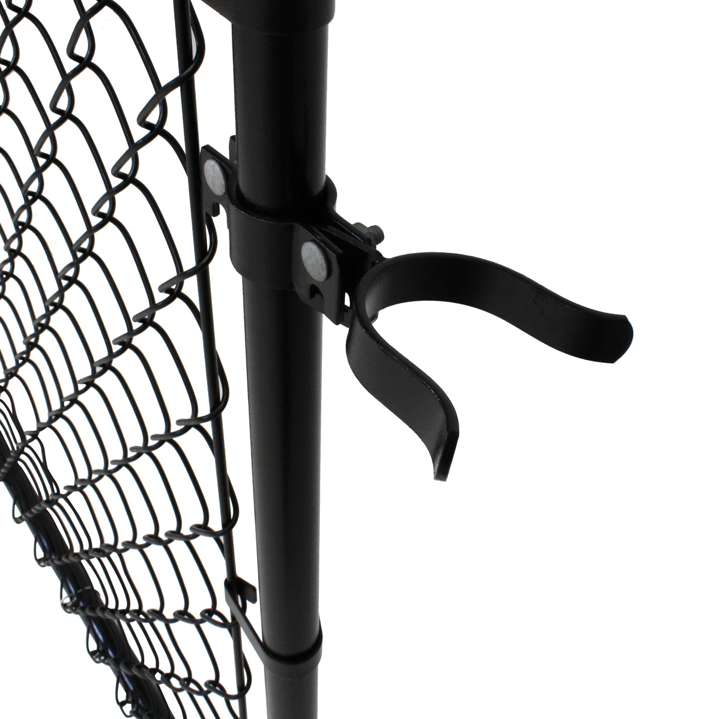 Fit-Right 6-ft H x 6-ft W Black Adjustable Metal Walk-thru Chain Link Fence Gate Kit with Mesh Size 2-in