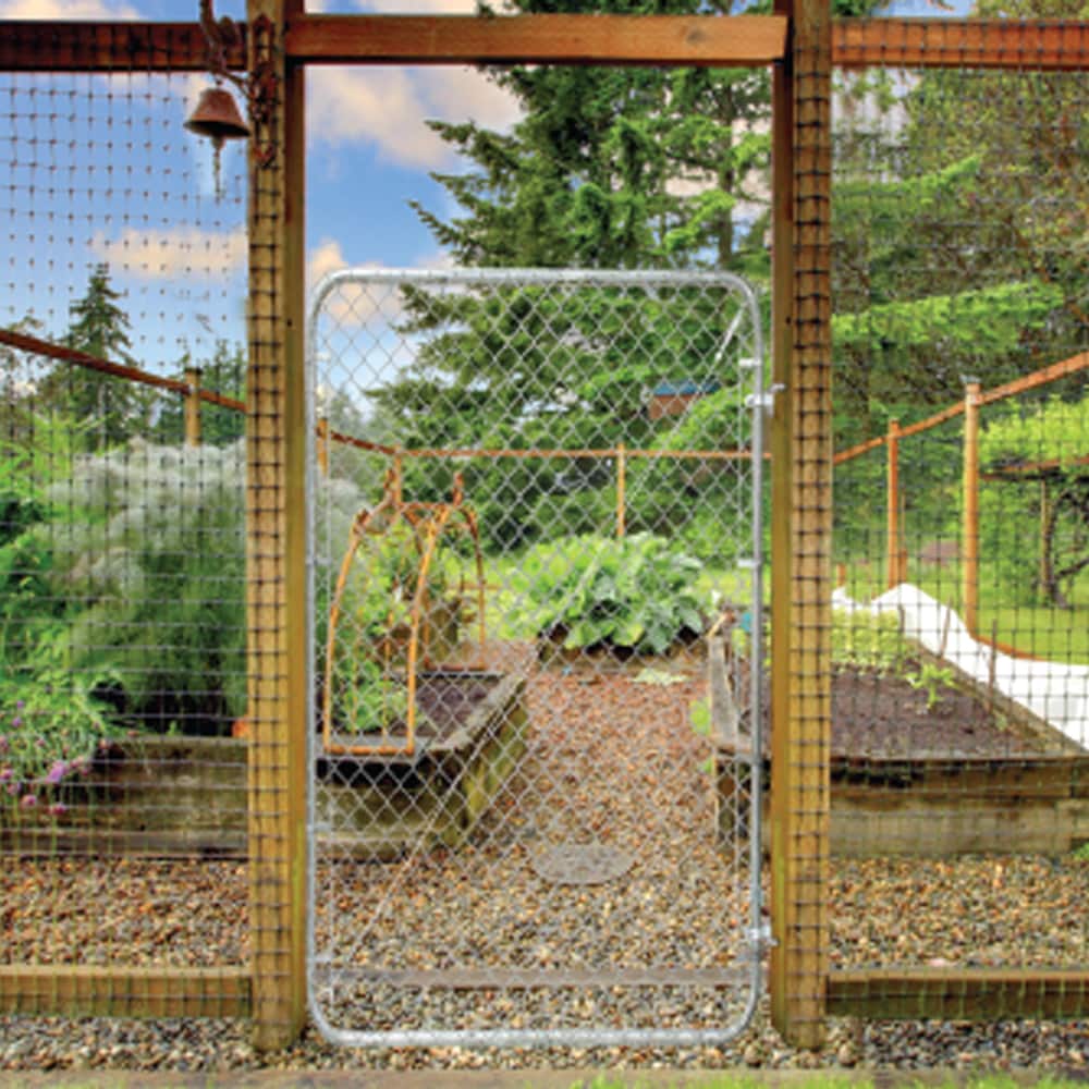 Fit-Right Fit Right 4-ft H x 6-ft W Galvanized Metal Walk-thru Chain Link Fence Gate Kit with Mesh Size 2-in
