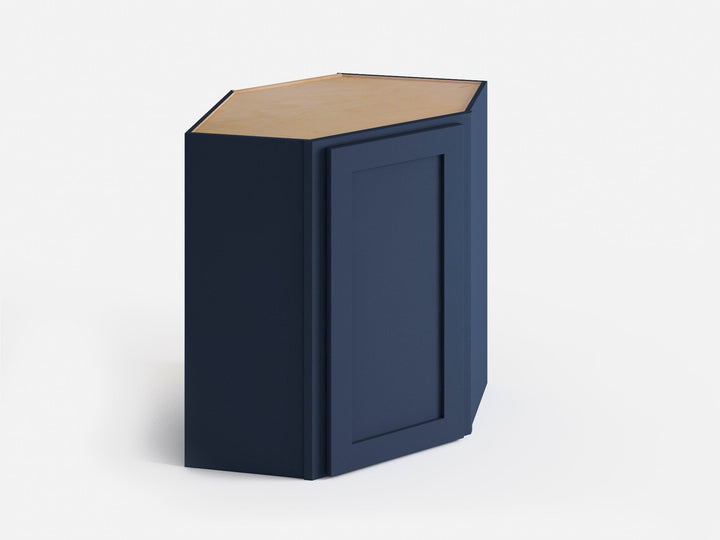 Valleywood Cabinetry 24-in W x 30-in H x 24-in D Marine Blue Birch Diagonal Corner Wall Ready To Assemble Plywood Cabinet (Flat Panel Shaker Style)