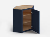 Valleywood Cabinetry 24-in W x 42-in H x 24-in D Marine Blue Birch Diagonal Corner Wall Ready To Assemble Plywood Cabinet (Flat Panel Shaker Style)