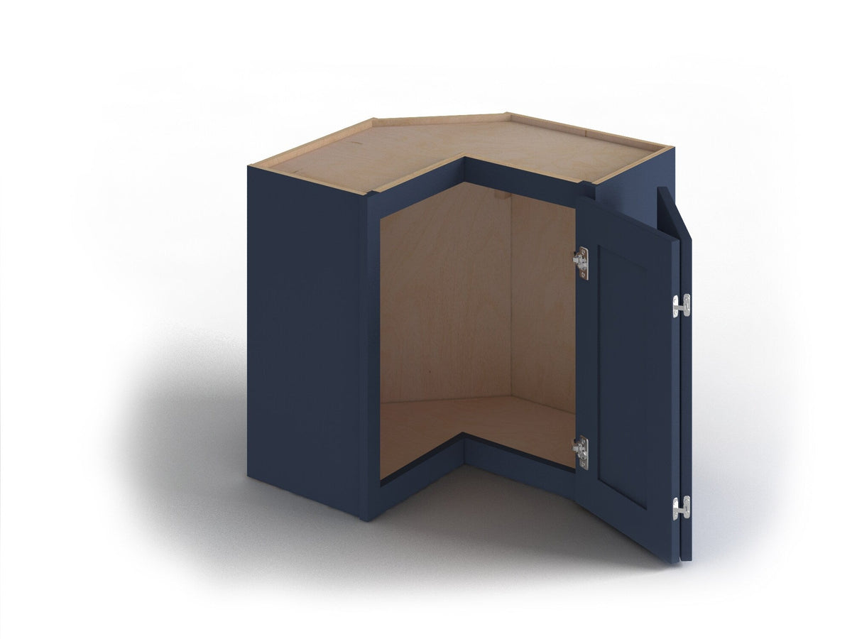Valleywood Cabinetry 24-in W x 42-in H x 24-in D Marine Blue Birch L-shaped Corner Wall Ready To Assemble Plywood Cabinet (Flat Panel Shaker Style)