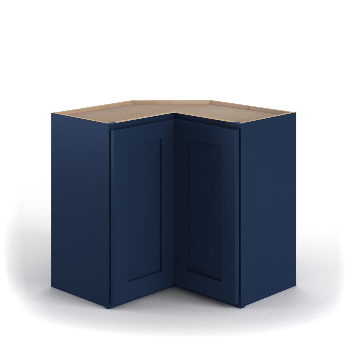 Valleywood Cabinetry 24-in W x 42-in H x 24-in D Marine Blue Birch L-shaped Corner Wall Ready To Assemble Plywood Cabinet (Flat Panel Shaker Style)