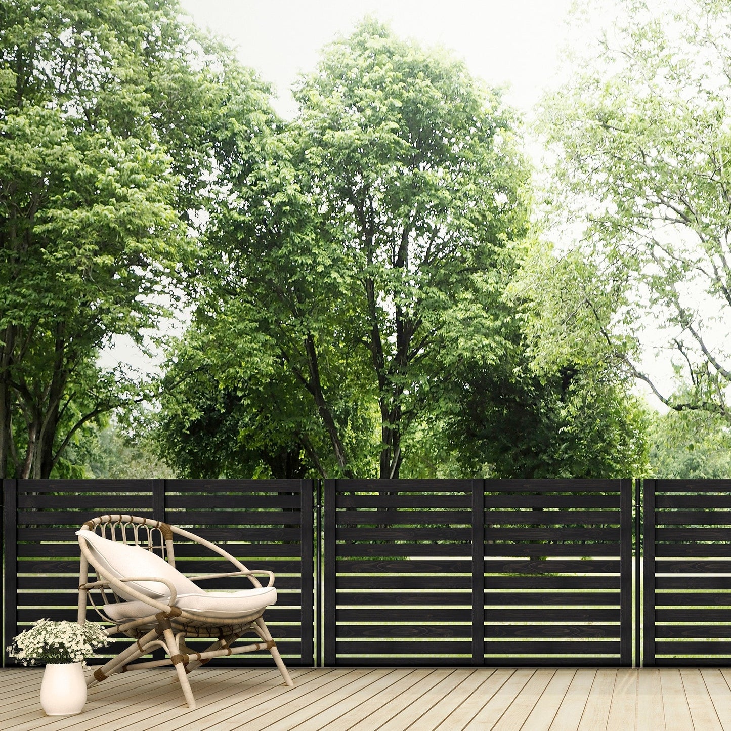 YARDLINK 4-ft x 6-ft Cedar Semi-privacy No Dig Fence Panel