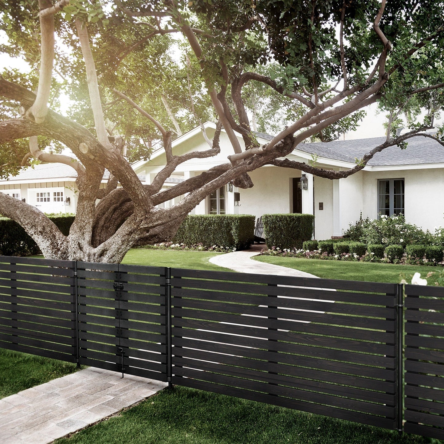 YARDLINK 4-ft x 6-ft Cedar Semi-privacy No Dig Fence Panel