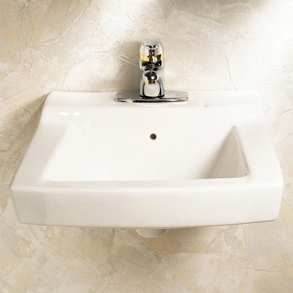 American Standard Declyn Wall-Mounted Bathroom Sink, 4" Centerset, White