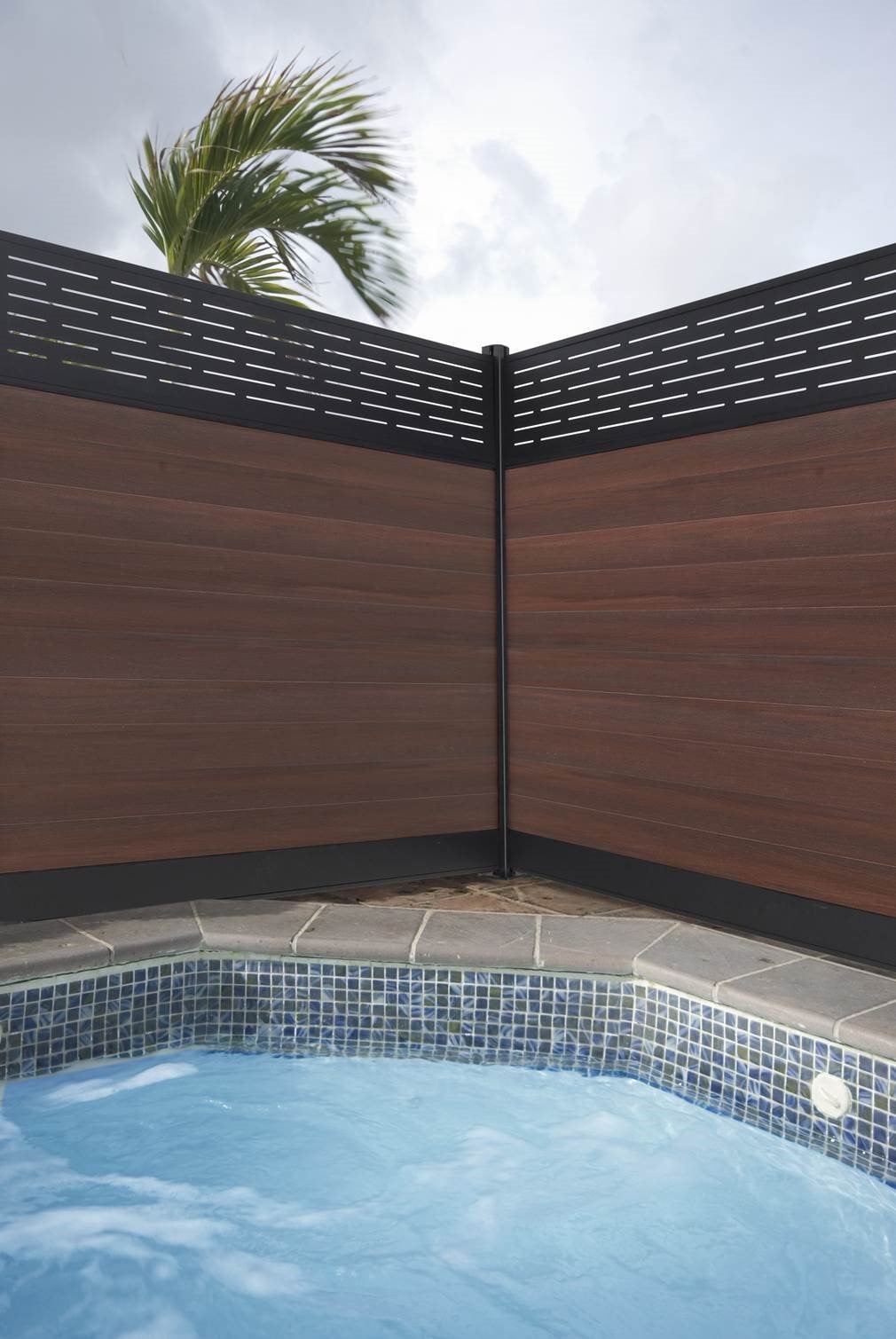 Infinity Euro 1.2-ft H x 6-ft W Black Privacy Aluminum Fence Panel