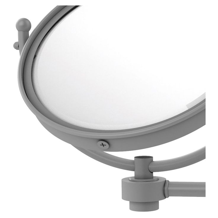 Allied Brass 8-in x 10-in Matte Gray Double-Sided Magnifying Wall-Mounted Vanity Mirror
