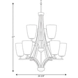 Progress Lighting Leap 9-Light Brushed Nickel Transitional Chandelier