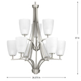 Progress Lighting Leap 9-Light Brushed Nickel Transitional Chandelier
