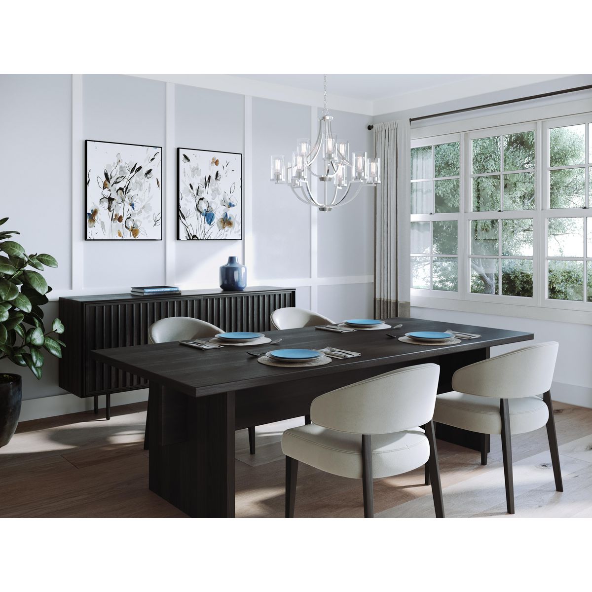 Progress Lighting Lassiter 9-Light Brushed Nickel Traditional Chandelier