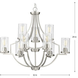 Progress Lighting Lassiter 9-Light Brushed Nickel Traditional Chandelier