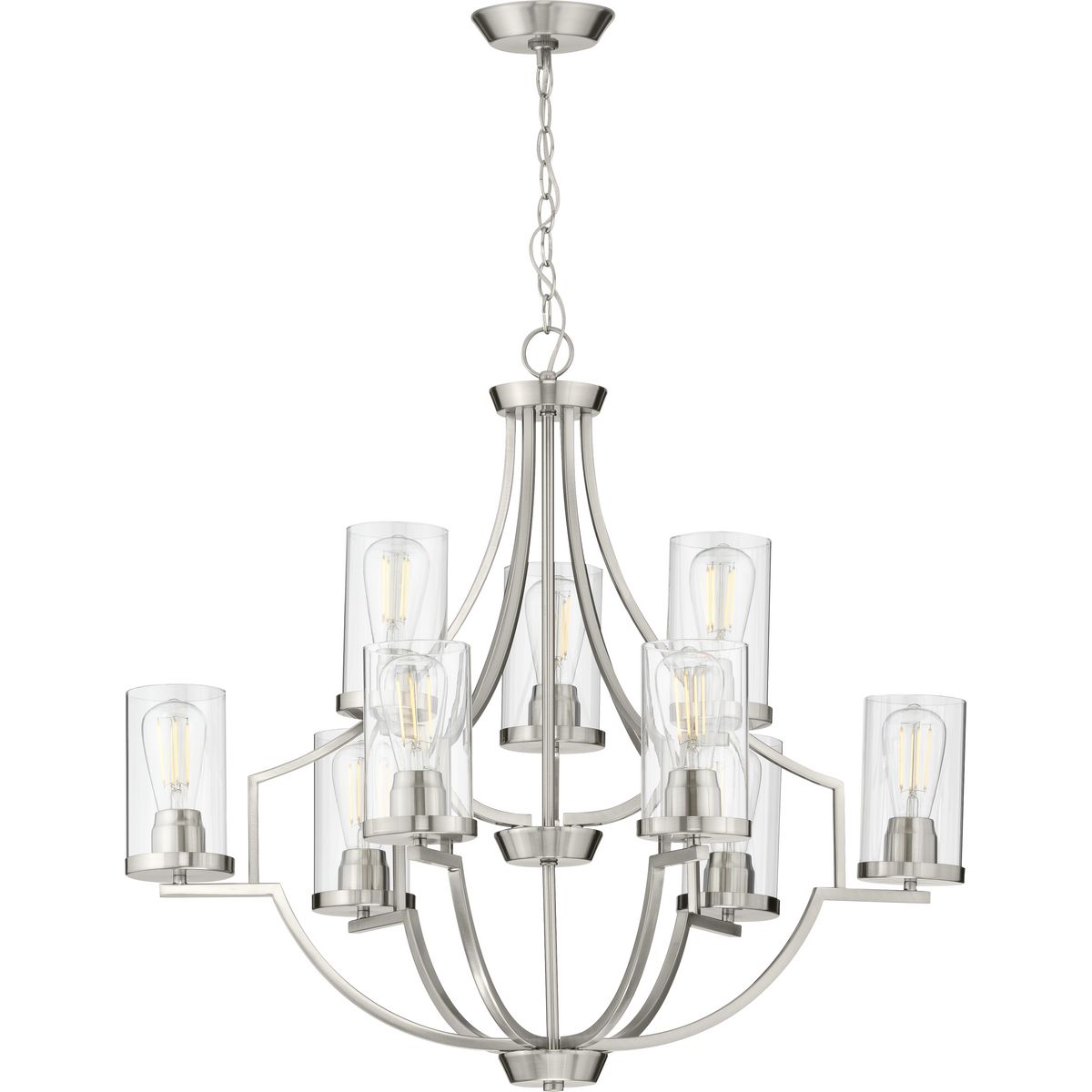 Progress Lighting Lassiter 9-Light Brushed Nickel Traditional Chandelier