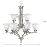 Progress Lighting Trinity 9-Light Brushed Nickel Transitional Chandelier
