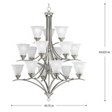 Progress Lighting Trinity 15-Light Brushed Nickel Transitional Chandelier
