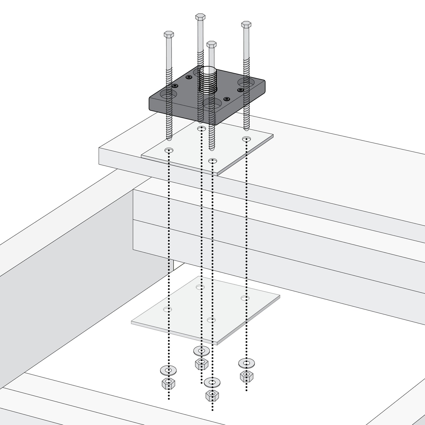 TITAN BUILDING PRODUCTS 5.5-in x 5.5-in Post anchoring accessories Hot Zinc Galvanized Steel Post Connector