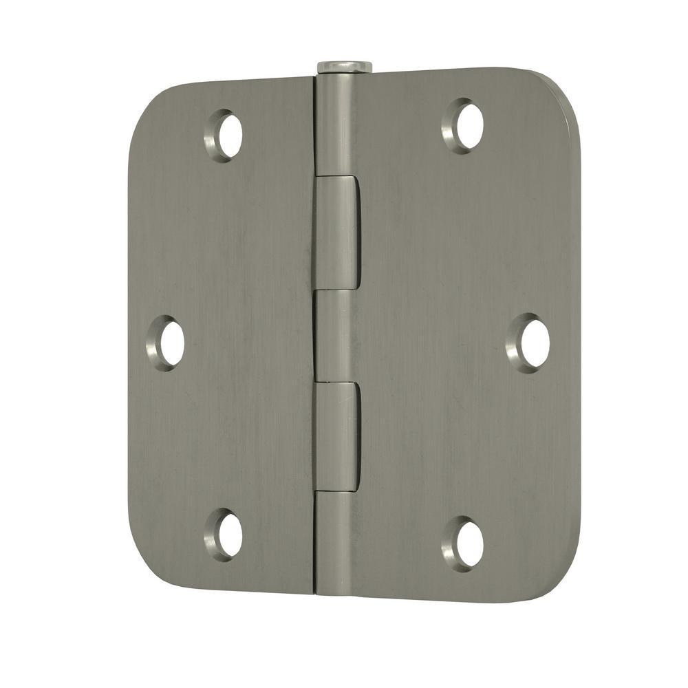 3 in. x 1/4 in. Satin Nickel Radius Door Hinge - Super Arbor