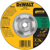 DEWALT Silicon Carbide 7-in Type 27 Grinding Wheel, 5/8-in Arbor, 1/4-in Thick