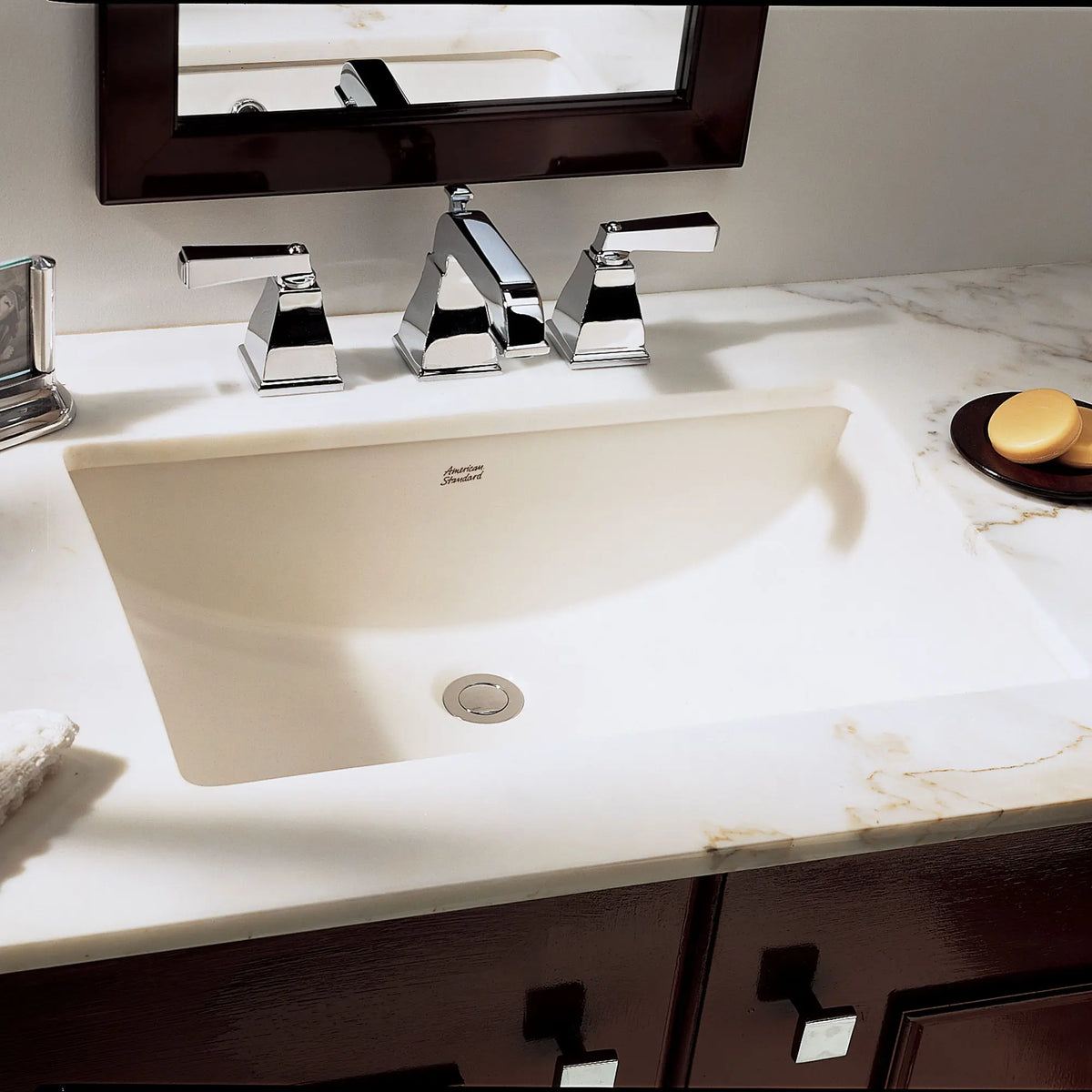 American Standard Studio Rectangular Undermount Bathroom Sink, White, 19-3/4 x 13-3/4 in