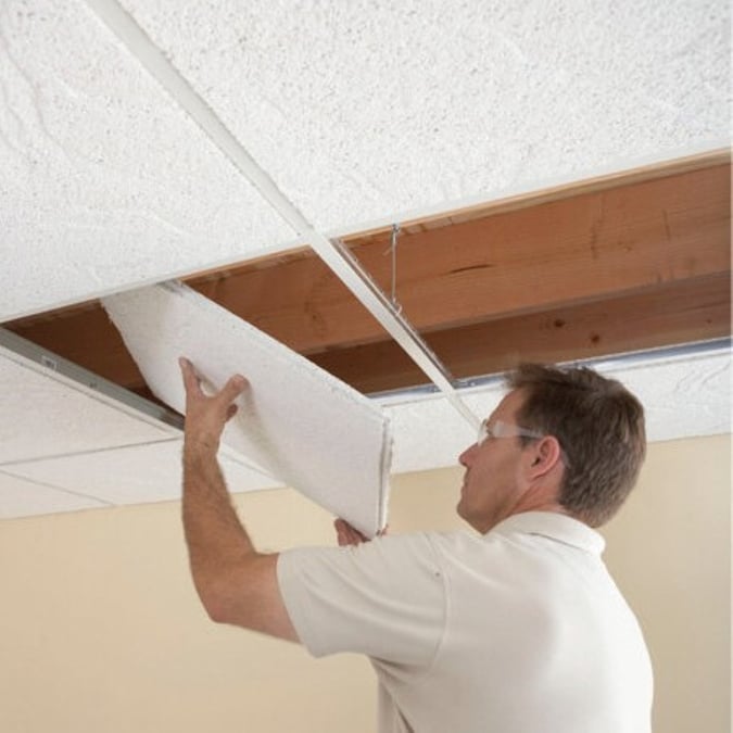 USG Ceilings 24-in x 24-in White Mineral Fiber Drop Ceiling Tile (16-Pack, 64-sq ft / Case)