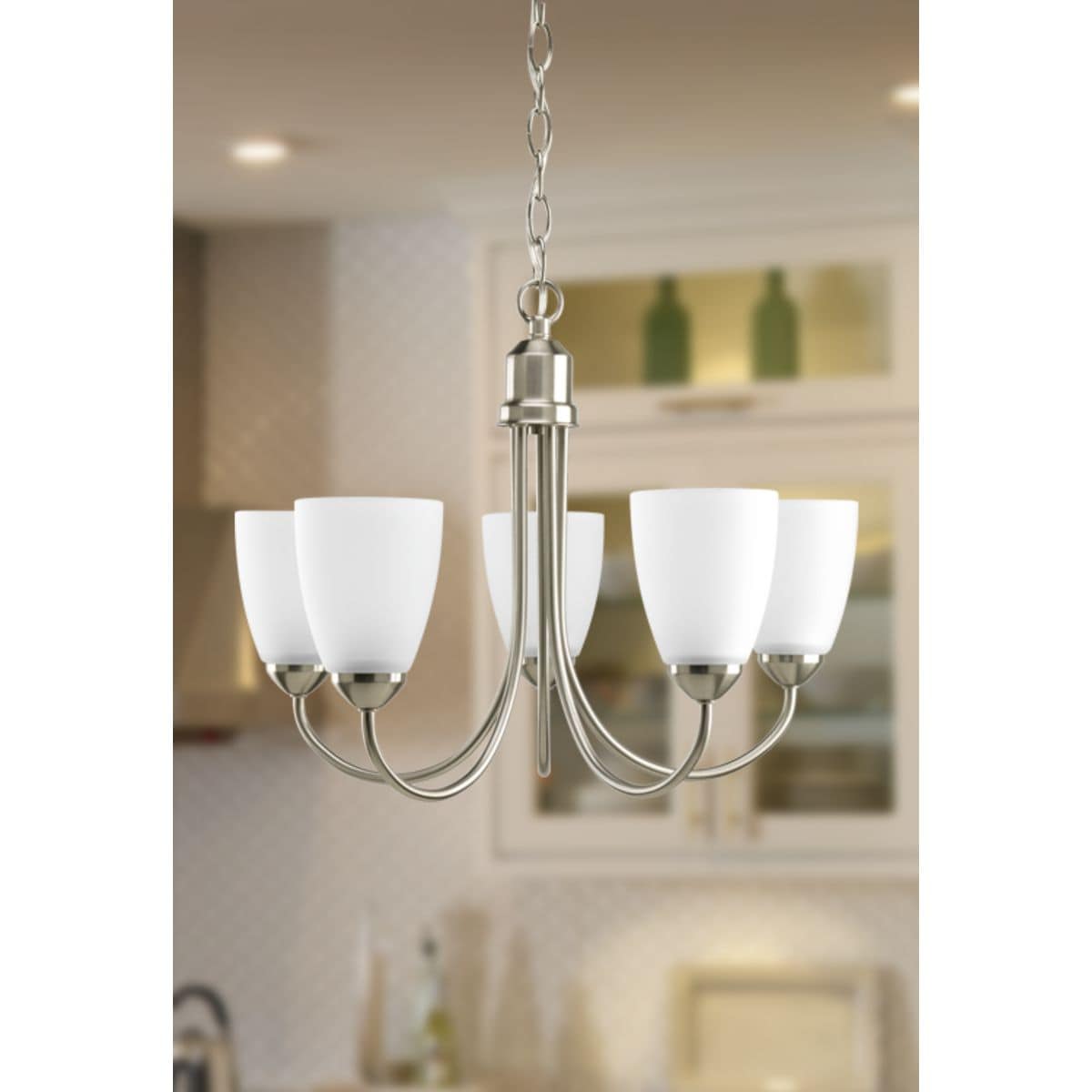 Progress Lighting Gather 5-Light Brushed Nickel Traditional Chandelier