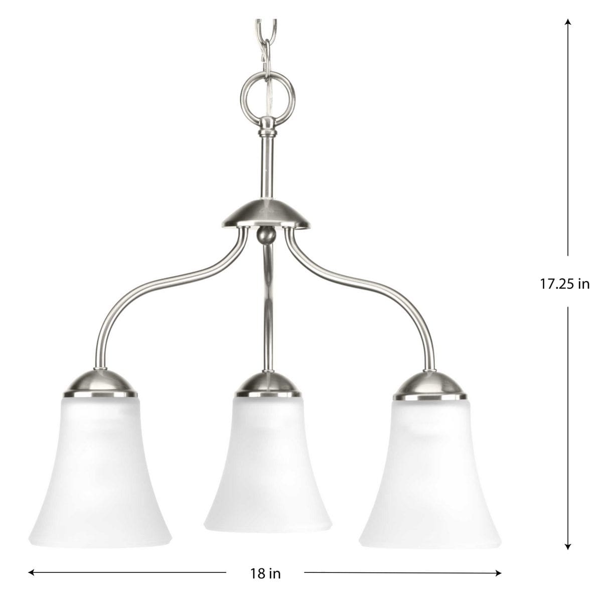 Progress Lighting Classic 3-Light Brushed Nickel Traditional Chandelier