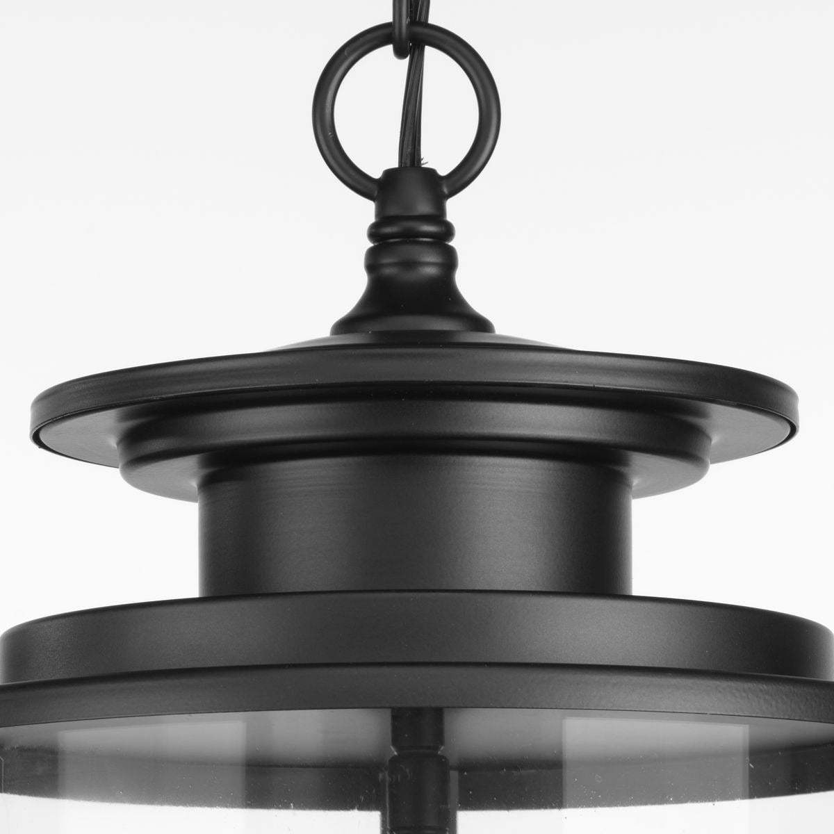 Progress Lighting Squire 3-Light Black Traditional Clear Glass Lantern Mini Indoor/Outdoor Hanging Pendant Light