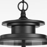 Progress Lighting Squire 3-Light Black Traditional Clear Glass Lantern Mini Indoor/Outdoor Hanging Pendant Light