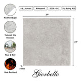 Giorbello Ambience Natural Silver 24-in x 24-in Matte Porcelain Stone Look Floor Tile (12-sq. ft/ Carton)