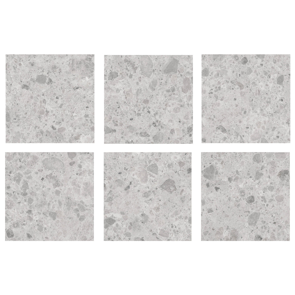 Giorbello Ambience Terrazzo Silver 24-in x 24-in Matte Porcelain Stone Look Floor Tile (12-sq. ft/ Carton)