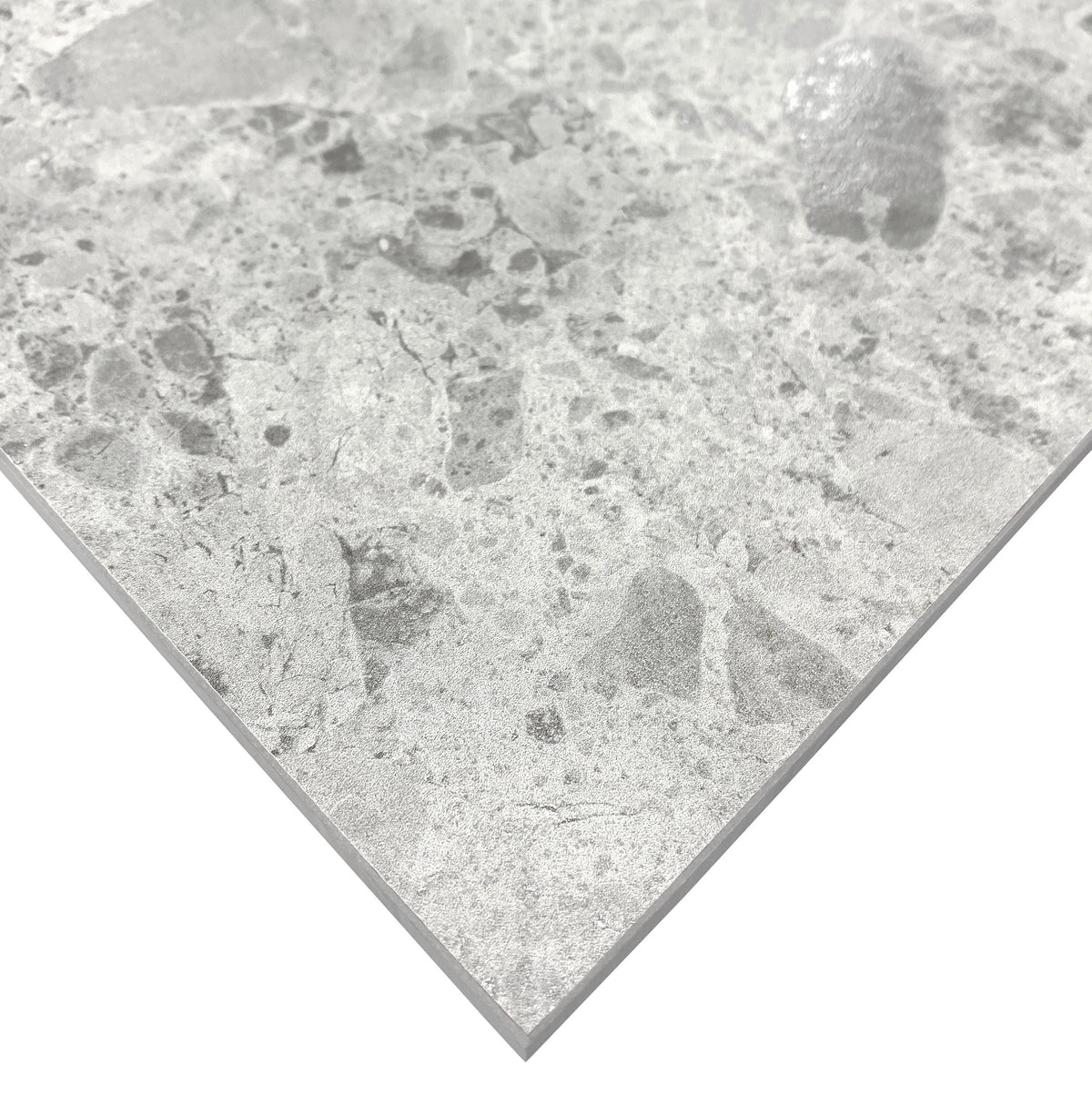 Giorbello Ambience Terrazzo Silver 24-in x 24-in Matte Porcelain Stone Look Floor Tile (12-sq. ft/ Carton)