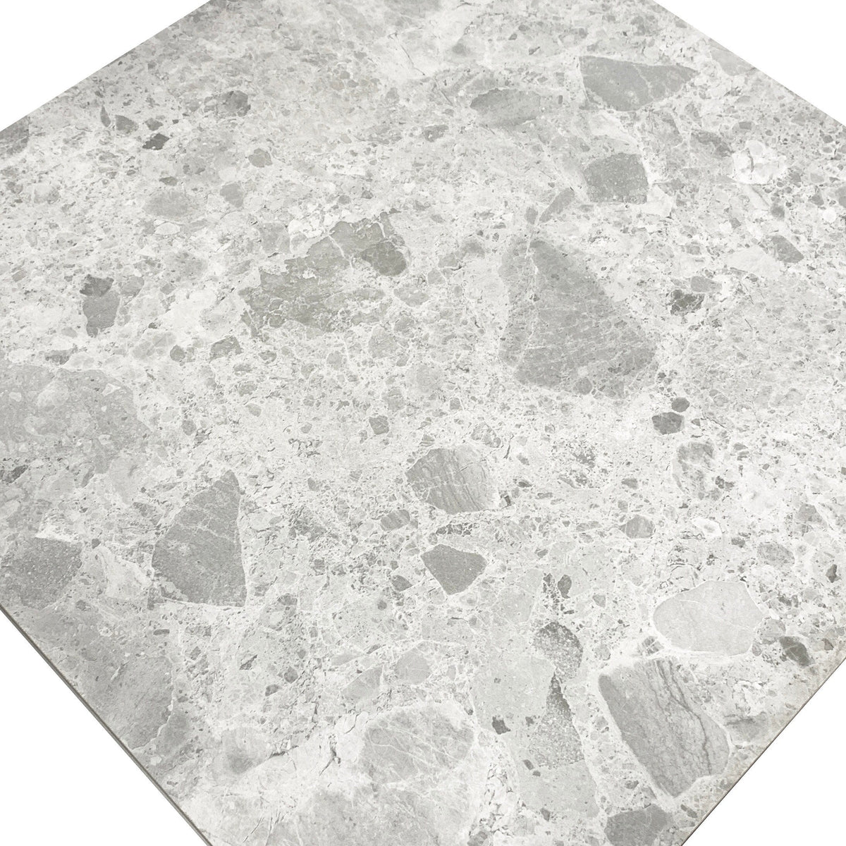 Giorbello Ambience Terrazzo Silver 24-in x 24-in Matte Porcelain Stone Look Floor Tile (12-sq. ft/ Carton)