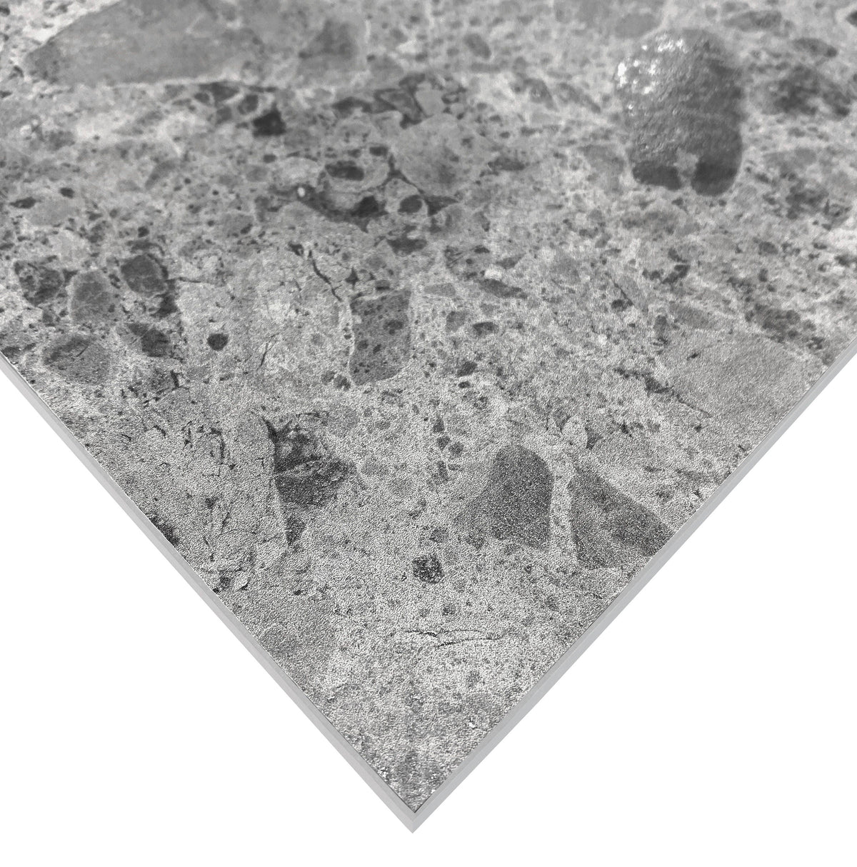 Giorbello (Sample) Ambience Terrazzo Gray 24-in x 24-in Matte Porcelain Stone Look Floor and Wall Tile