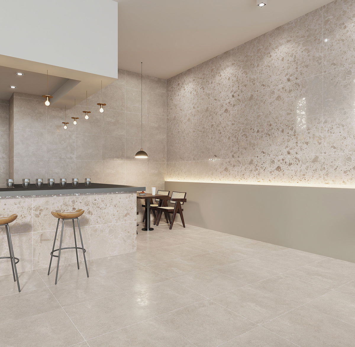 Giorbello Ambience Terrazzo Ivory 24-in x 24-in Matte Porcelain Stone Look Floor Tile (12-sq. ft/ Carton)