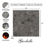 Giorbello Ambience Terrazzo Deep Gray 24-in x 24-in Matte Porcelain Stone Look Floor Tile (12-sq. ft/ Carton)