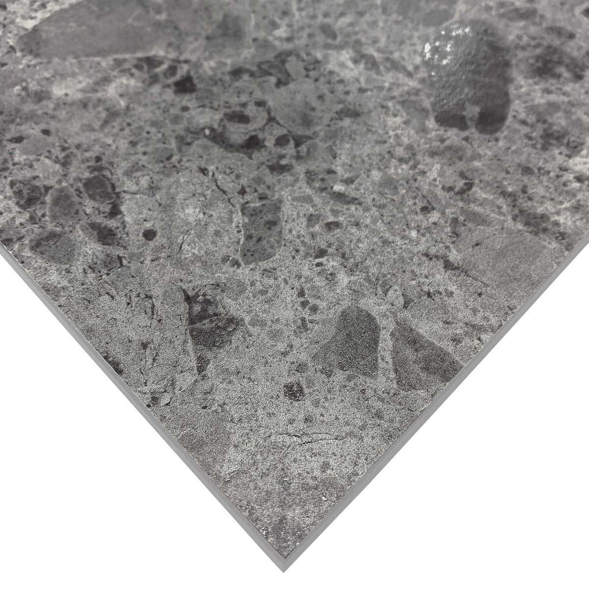 Giorbello Ambience Terrazzo Deep Gray 24-in x 24-in Matte Porcelain Stone Look Floor Tile (12-sq. ft/ Carton)
