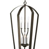 Progress Lighting Gather 6-Light Antique Bronze Traditional Geometric Medium Hanging Pendant Light