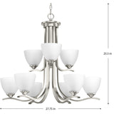 Progress Lighting Laird 9-Light Brushed Nickel Transitional Chandelier