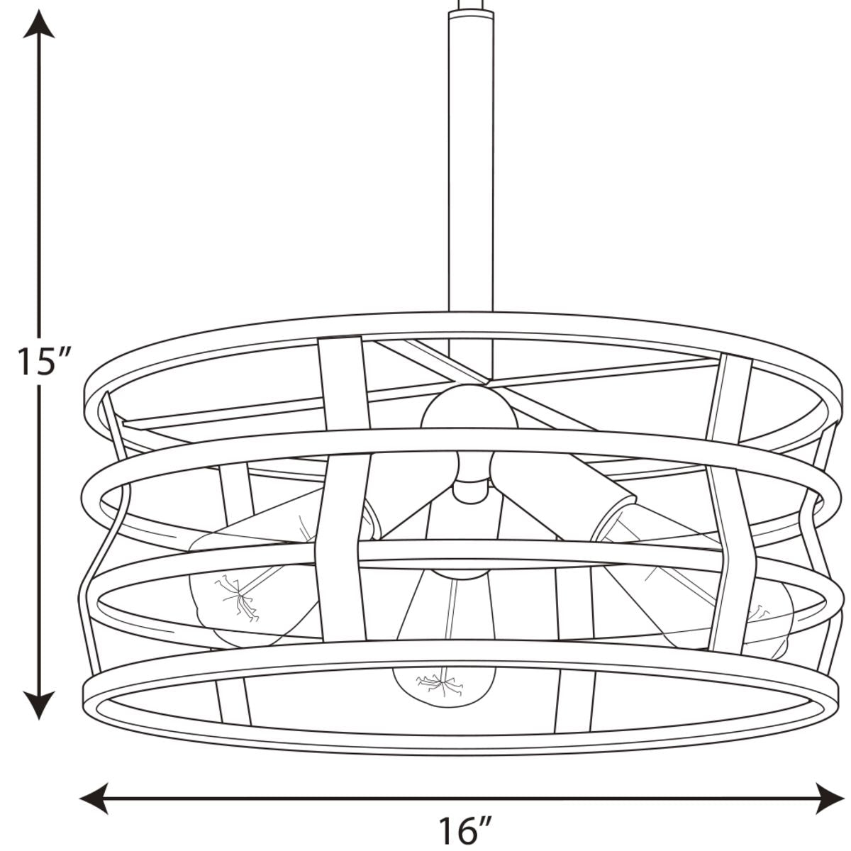 Progress Lighting Remix 3-Light Graphite Transitional Drum Medium Hanging Pendant Light