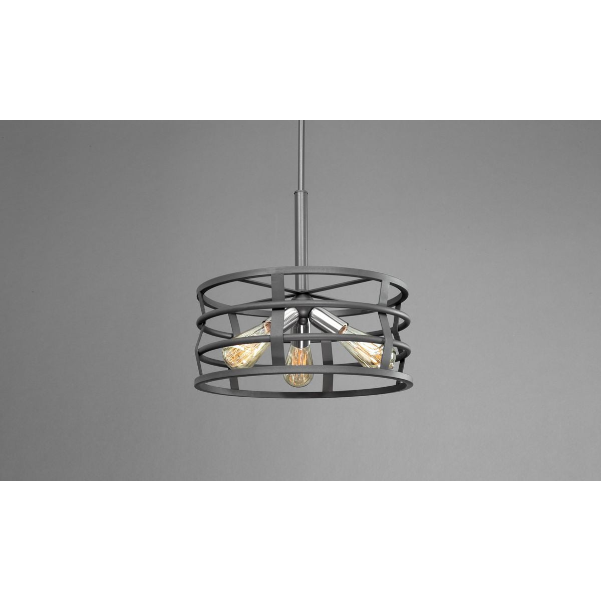 Progress Lighting Remix 3-Light Graphite Transitional Drum Medium Hanging Pendant Light