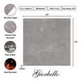 Giorbello Ambience Natural Gray 24-in x 24-in Matte Porcelain Stone Look Floor Tile (12-sq. ft/ Carton)