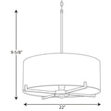Progress Lighting Palacio 4-Light Vintage Gold Modern/Contemporary Drum Medium Hanging Pendant Light