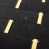 Giorbello (Sample) Black and Gold 11-in x 12-in Polished Marble Linear Marble Look Floor and Wall Tile